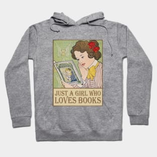 Just A Girl Who Loves Books, Vintage Style Hoodie